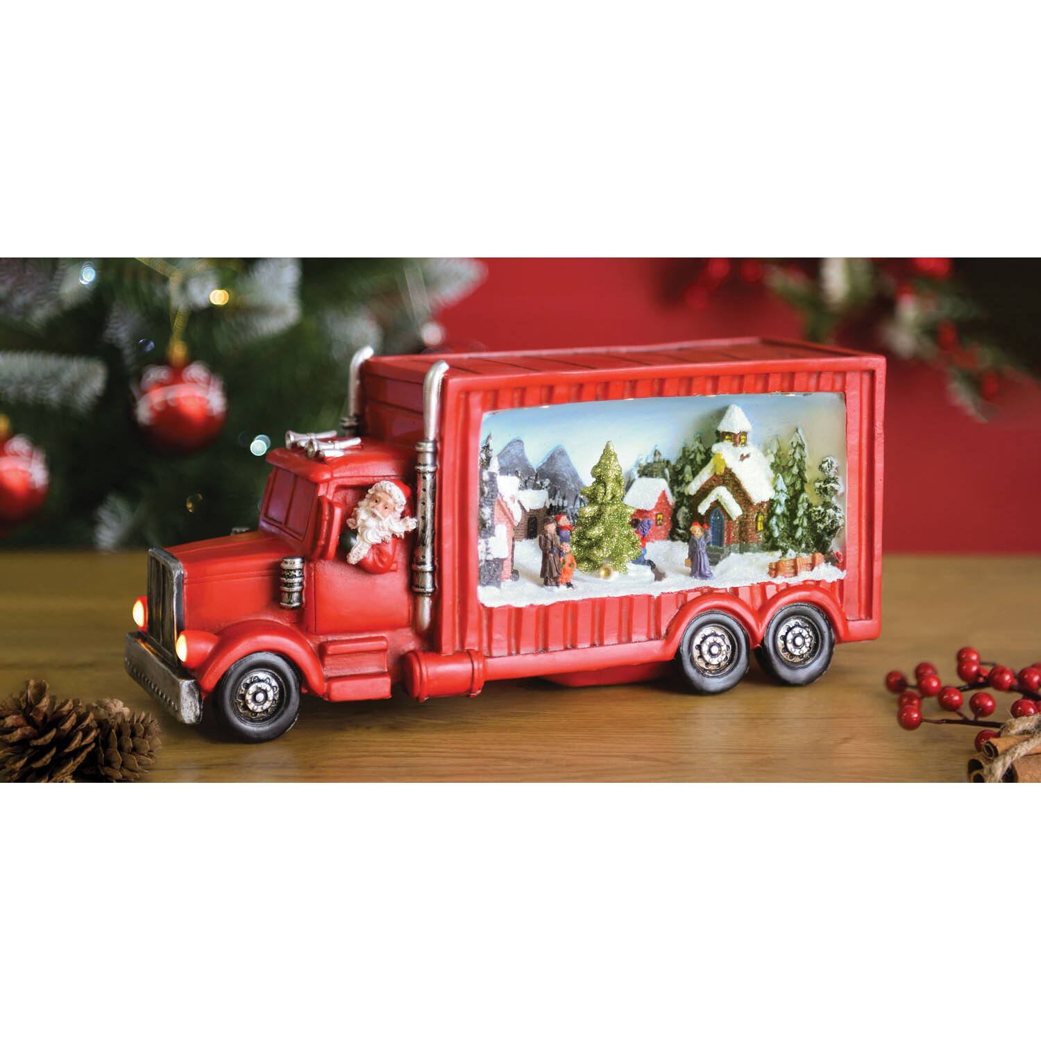 Christmas Truck Scene - Red Image 1