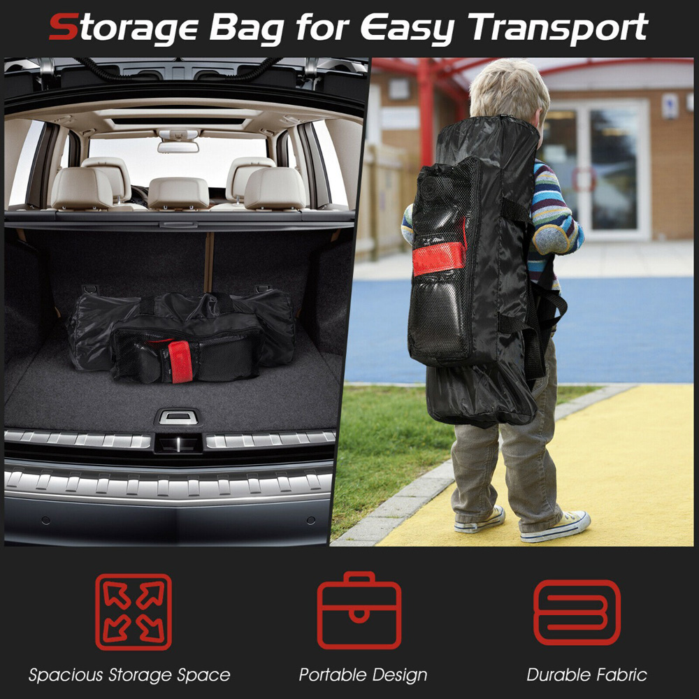 Costway Black Kids Punch Bag with Hand Wraps and Wall Bracket Image 4