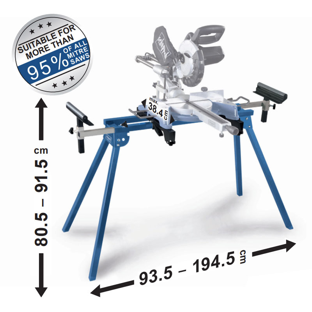 Scheppach UMF1550 150kg Load Universal Mitre Saw Stand with 1.95m Support Width Image 8