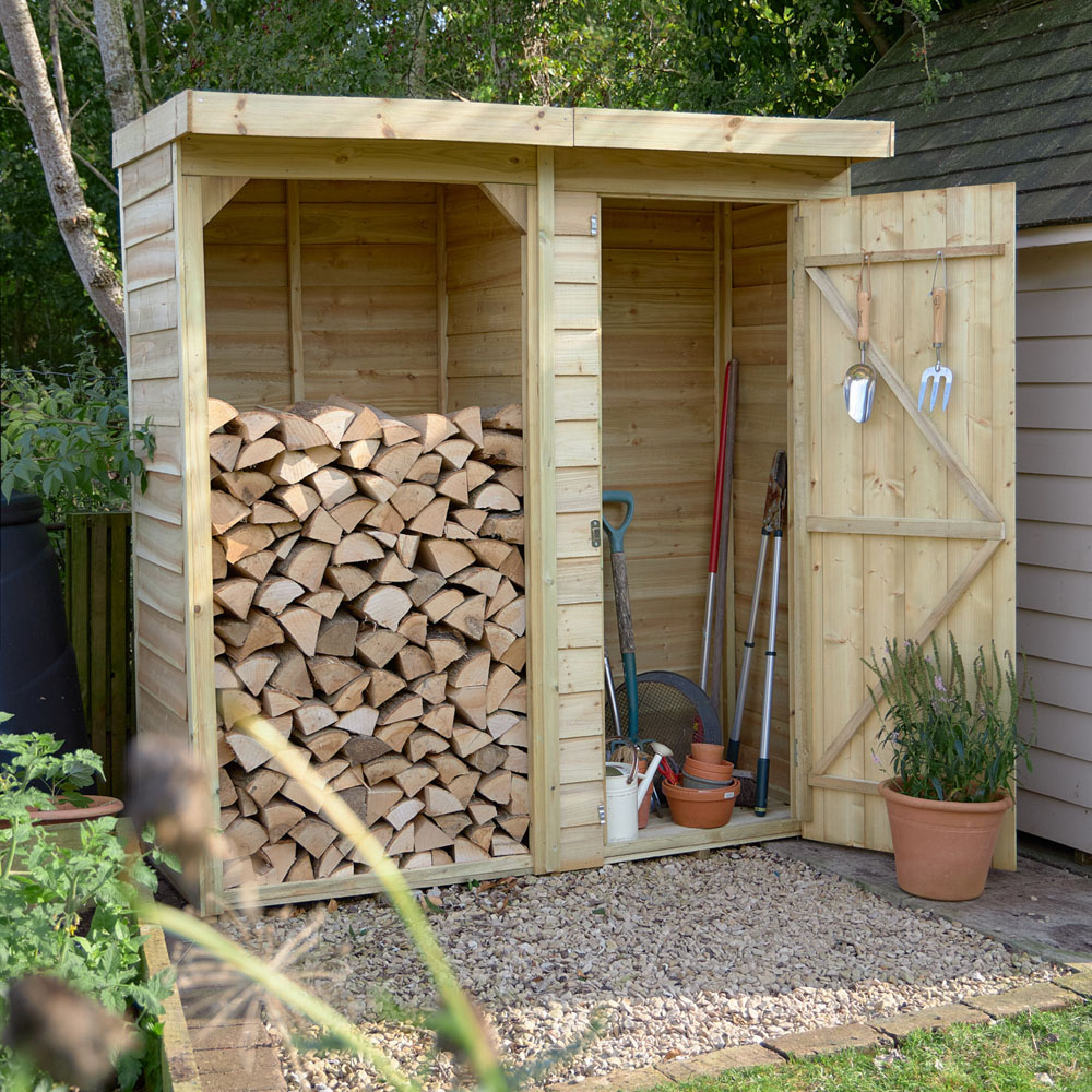 Forest Garden 2.1 x 5.8ft Medium Log and Tool Storage Image 2