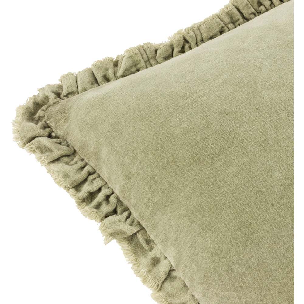Yard Bertie Sage Cotton Velvet Cushion 45 x 45cm Image 5