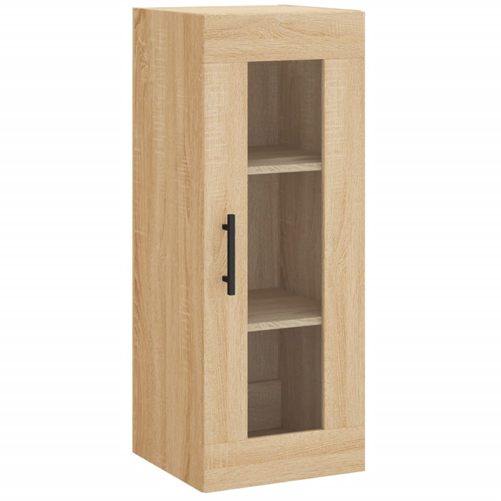 vidaXL Single Glass Door Sonoma Oak Wall Mounted Cabinet Image 2
