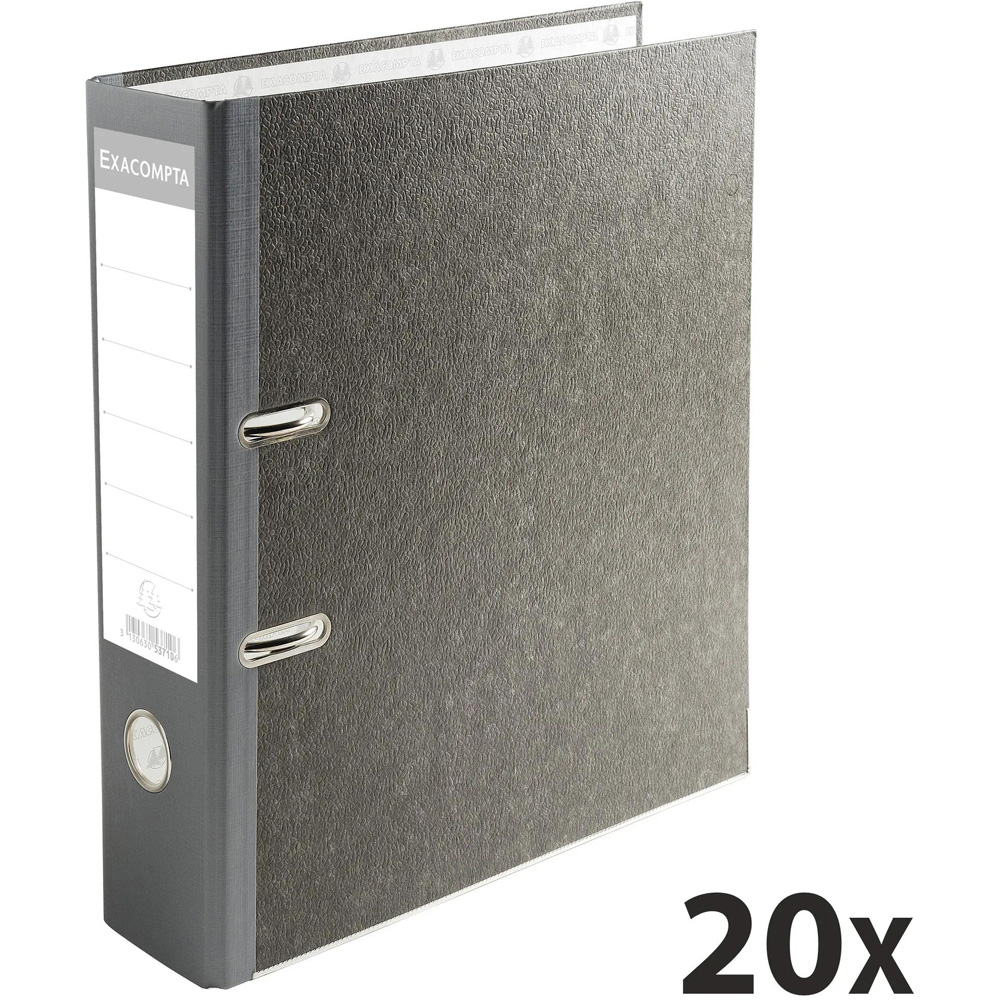 Exacompta Marbled Grey A4 Lever Arch File 70mm Pack of 20 Image 6