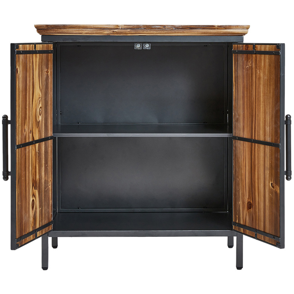 H&O Direct 2 Door Rustic Wooden Console Cabinet Image 3