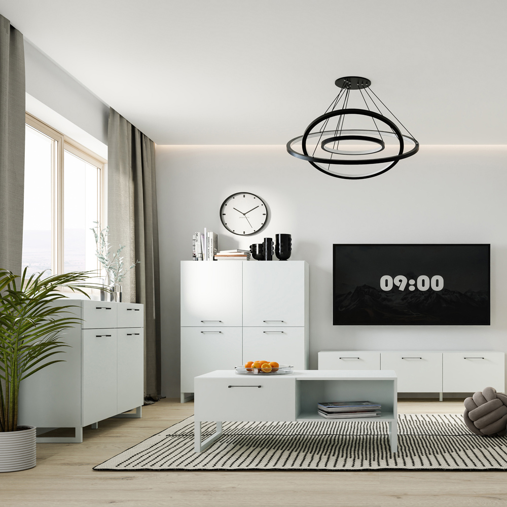 Florence Sali 4 Door Light Grey Highboard Image 7