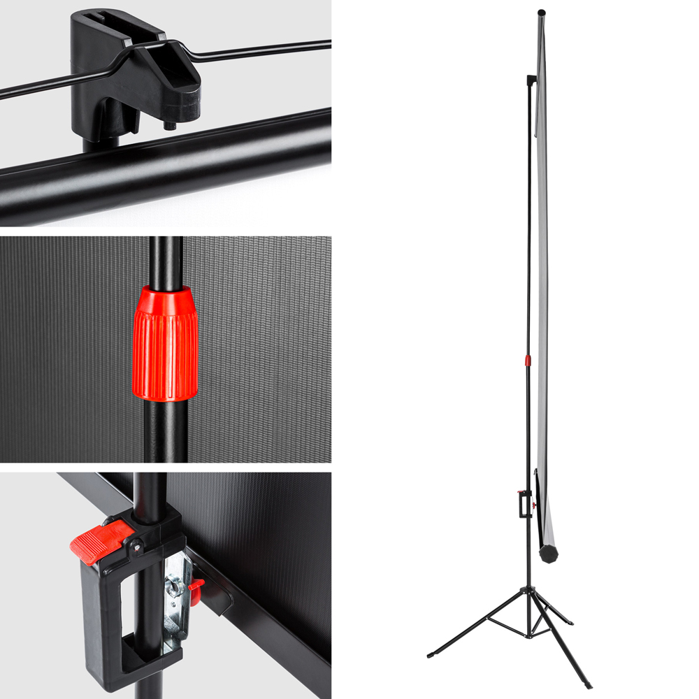 tectake Extendable Tripod Projector Screen 98 inch Image 4