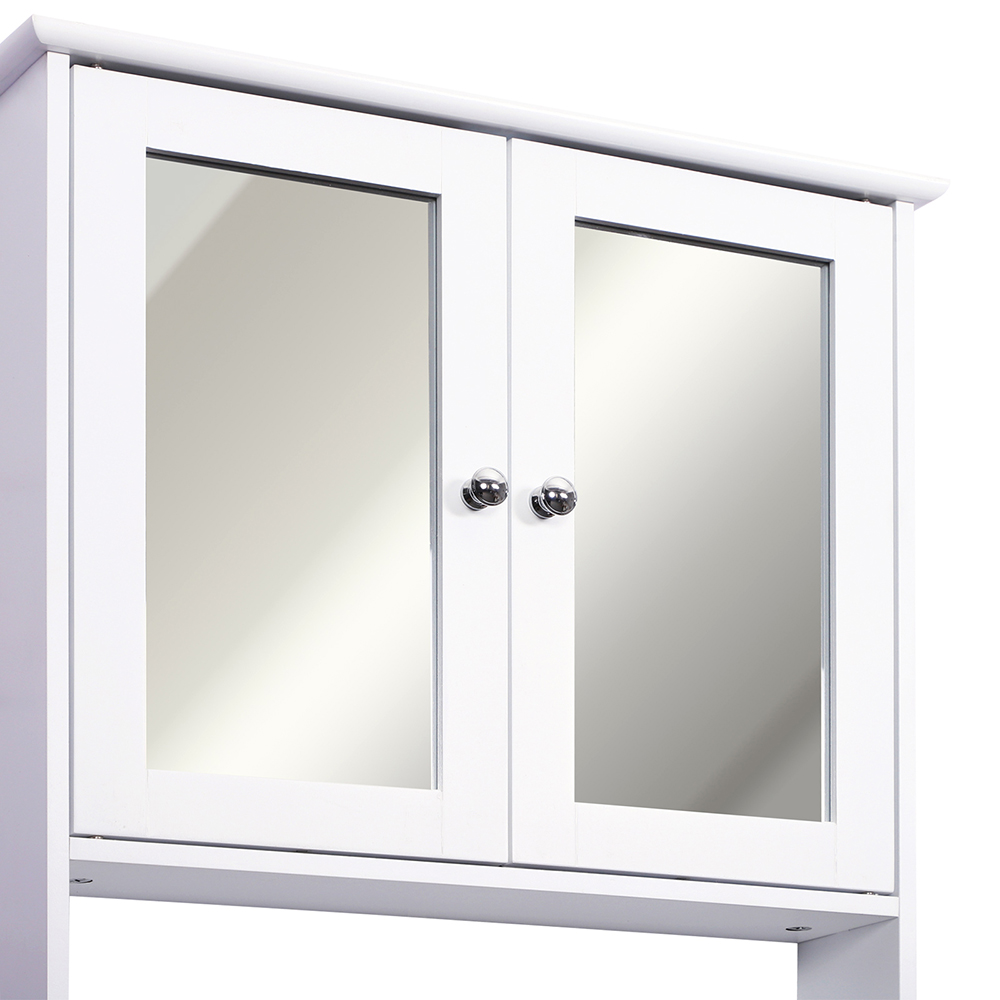 Kleankin White 2 Door Mirror Bathroom Cabinet Image 7
