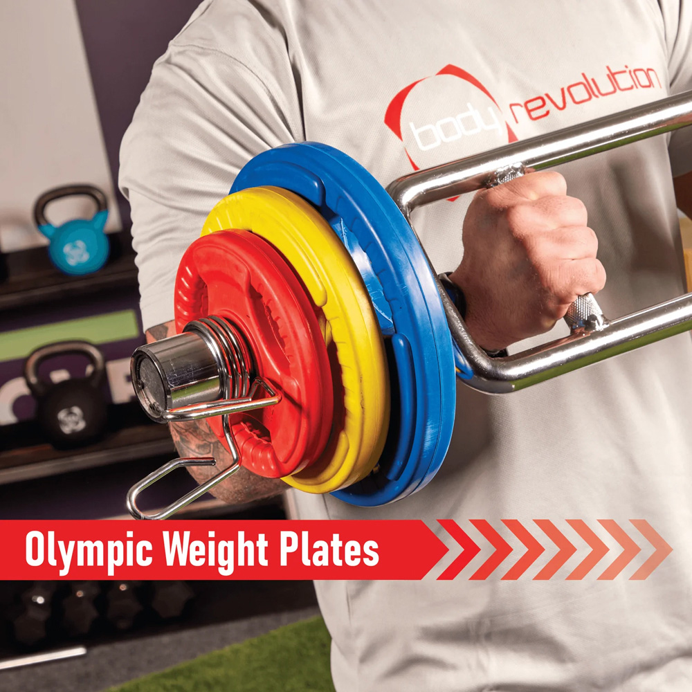 Olympic Colour Tri-Grip Rubber Weight Plates 1.25kg 2 Pack Image 3