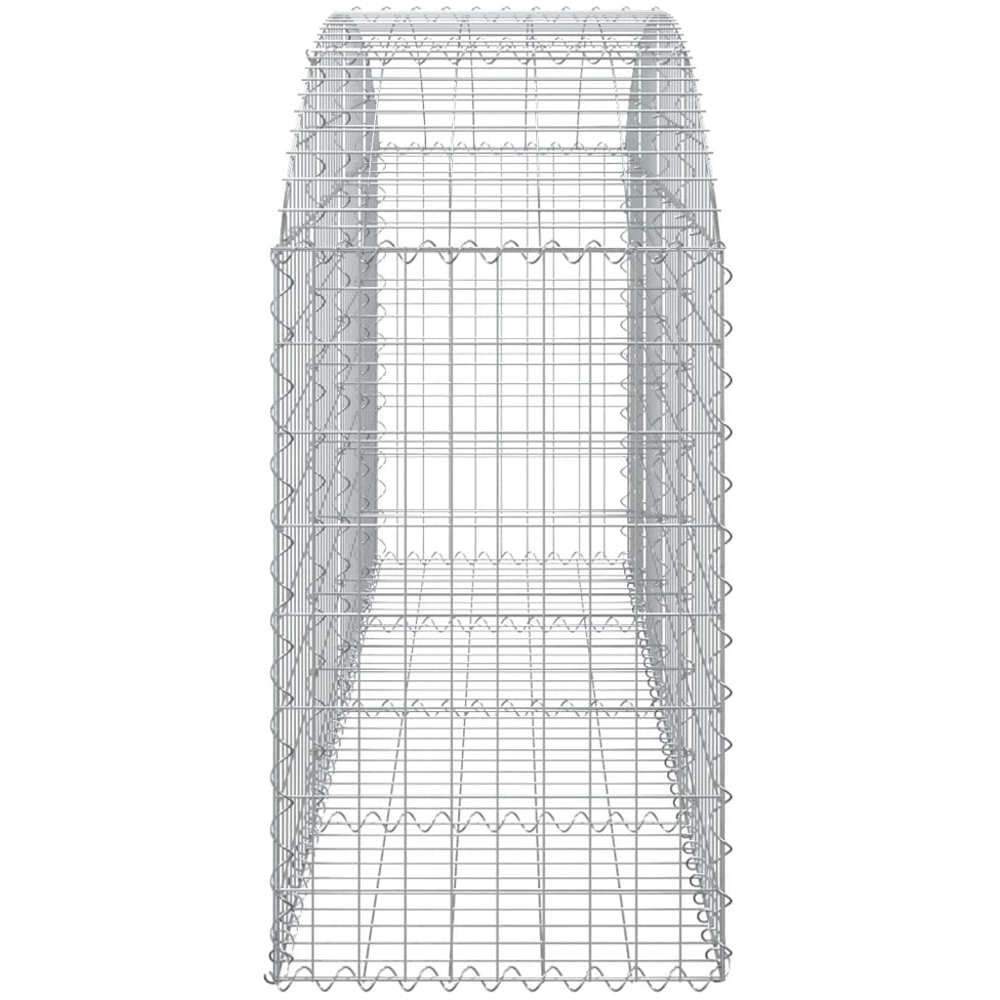 vidaXL Silver Galvanised Iron Arched Gabion Basket 200 x 50 x 80/100cm Image 3