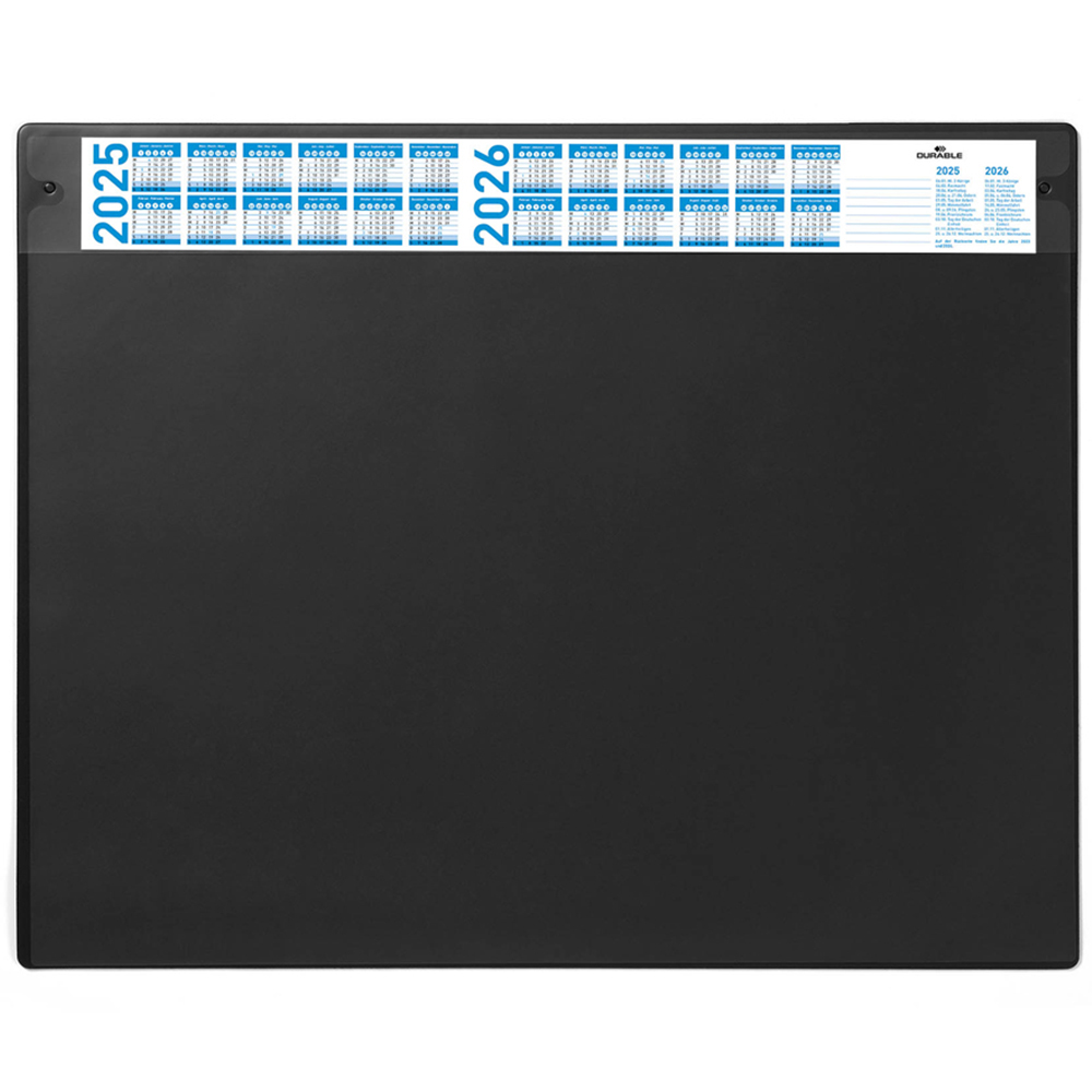 Durable Black Clear Overlay Calander Desk Mat 65 x 52cm Image 1