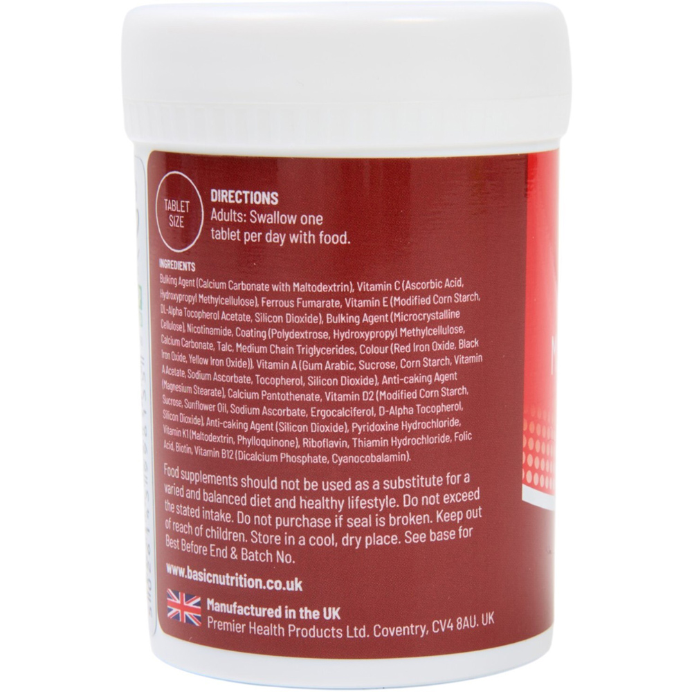 Pack of 60 Basic Nutrition Multivitamins and Iron Tablets Image 3
