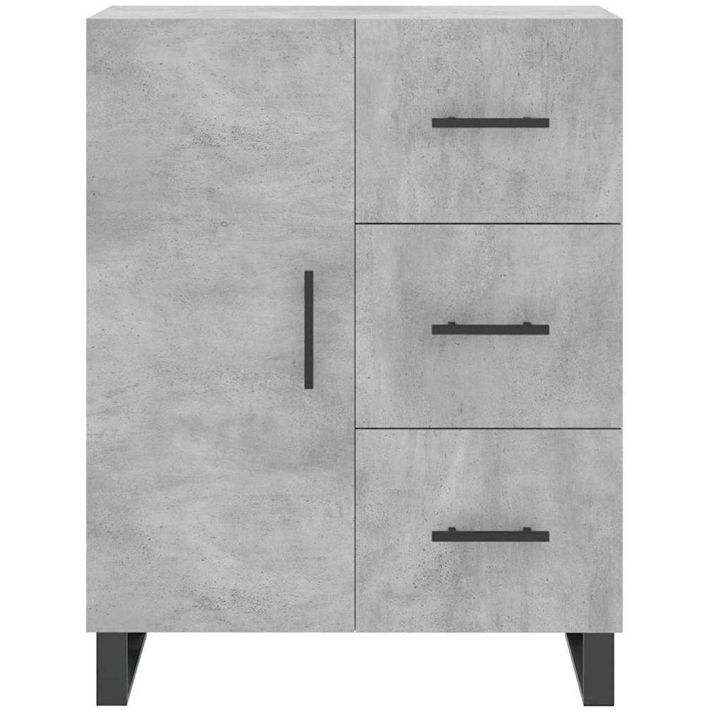 vidaXL Single Door 3 Drawer Concrete Grey Sideboard Image 5