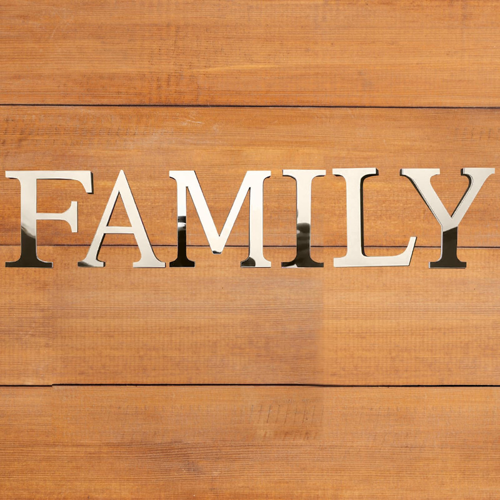 ATEK Self-Adhesive Mirror Effect Reflective Family Wall Sticker Image 2