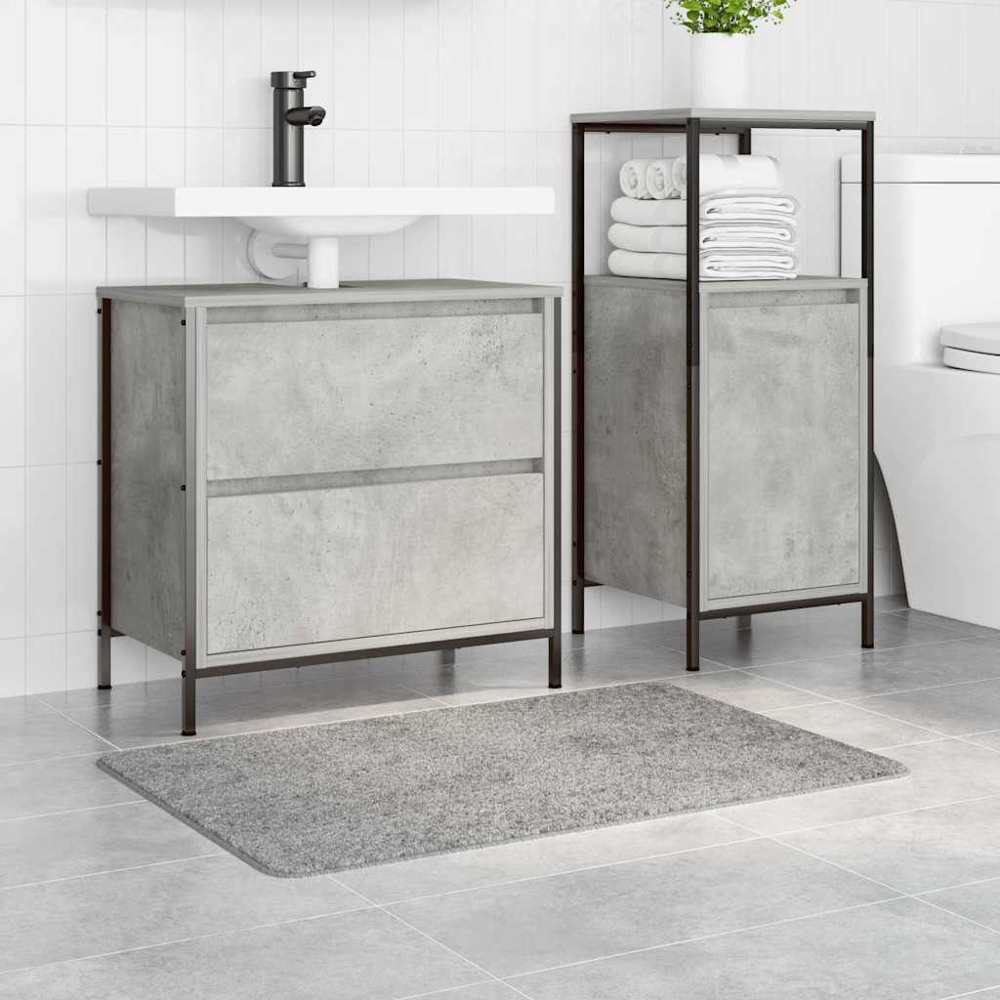 vidaXL Grey Anti-Slip Bath Mat 60 x 90cm Image 2