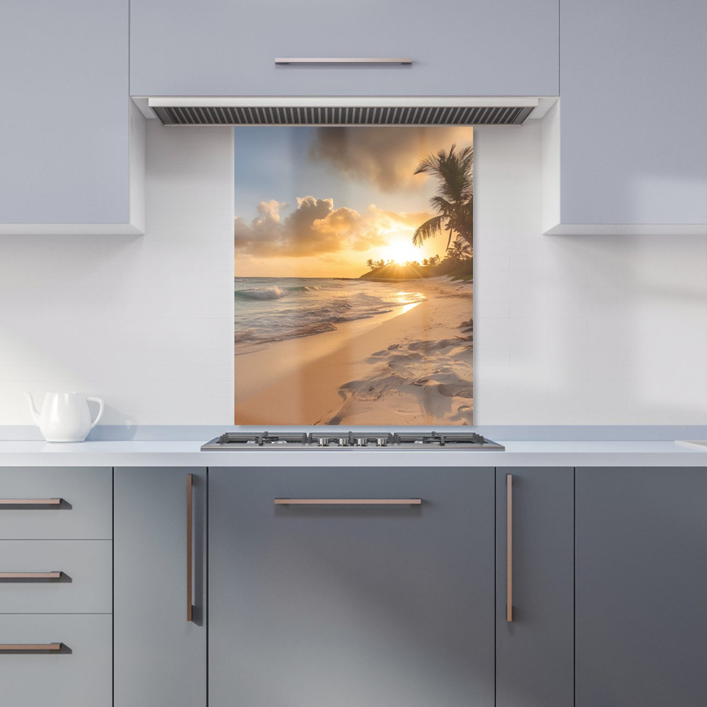 Warren Reed Designer Sunrise In Paradise Glass Kitchen Splashback 75 x 60cm Image 1