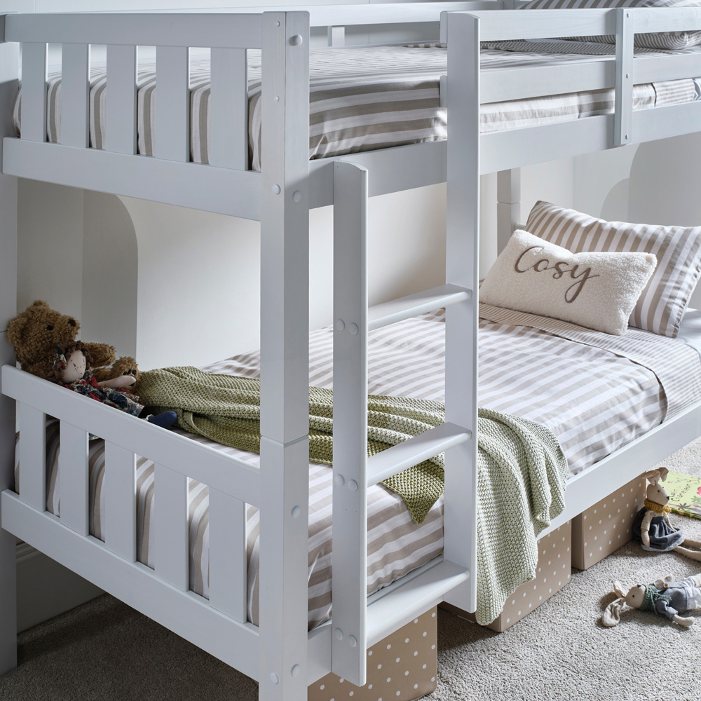 Bedmaster Icon White Wooden Bunk Bed with Memory Foam Mattresses Image 3