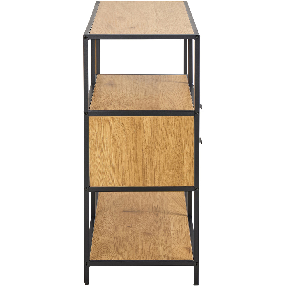 Florence Seaford 2 Drawer 3 Shelf Matt Wild Oak Metal Bookcase Image 4