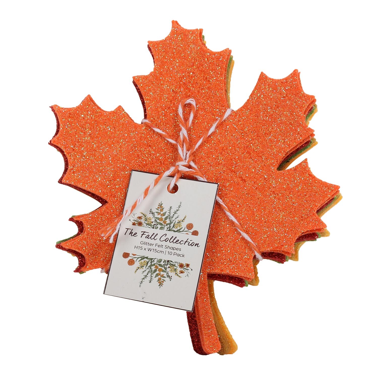 Single The Fall Collection Autumn Glitter Felt Shapes in Assorted styles Image 1