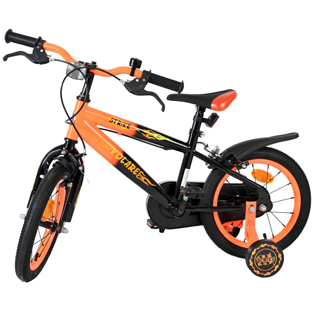 Volare Strike Kids 14 inch Orange and Black Bike with Stabilisers Image 4