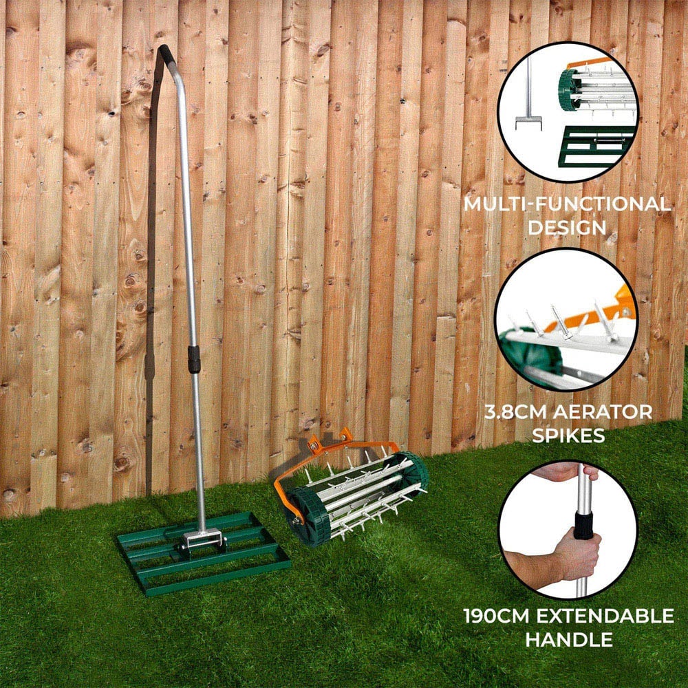 Monstershop Green Lawn Leveller and Aerator 50cm Image 4