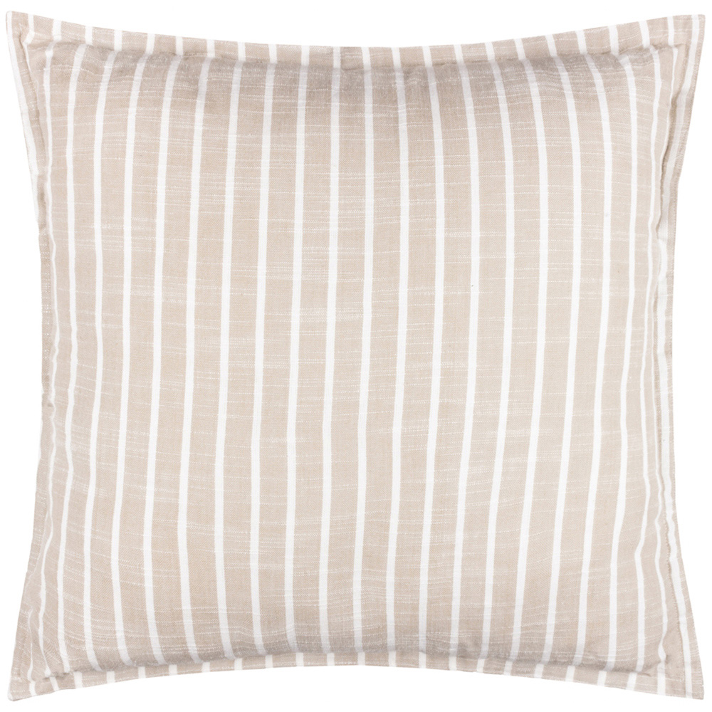 Yard Hessle Cream Stripe Cotton Cushion 45 x 45cm Image 1