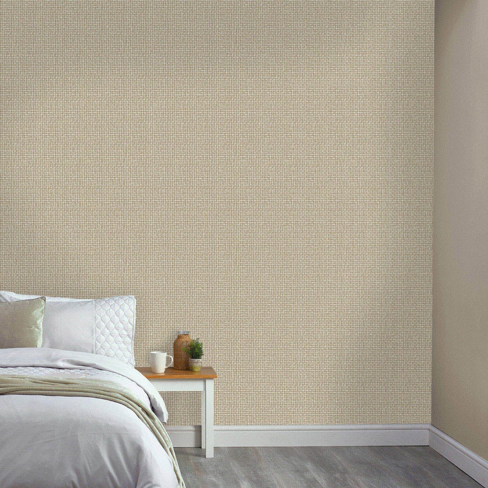 Holden Basket Weave Beige Wallpaper Image 3