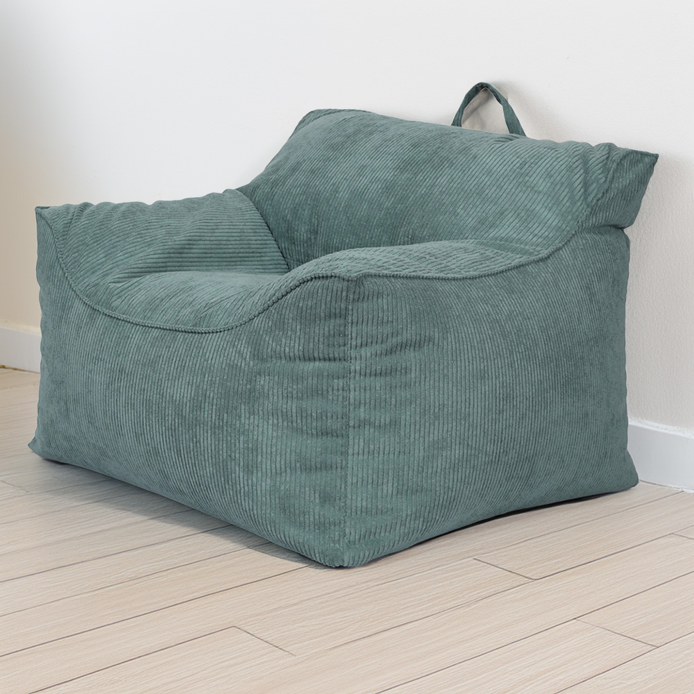Kaikoo Green Cord Bean Bag Chair Image 1