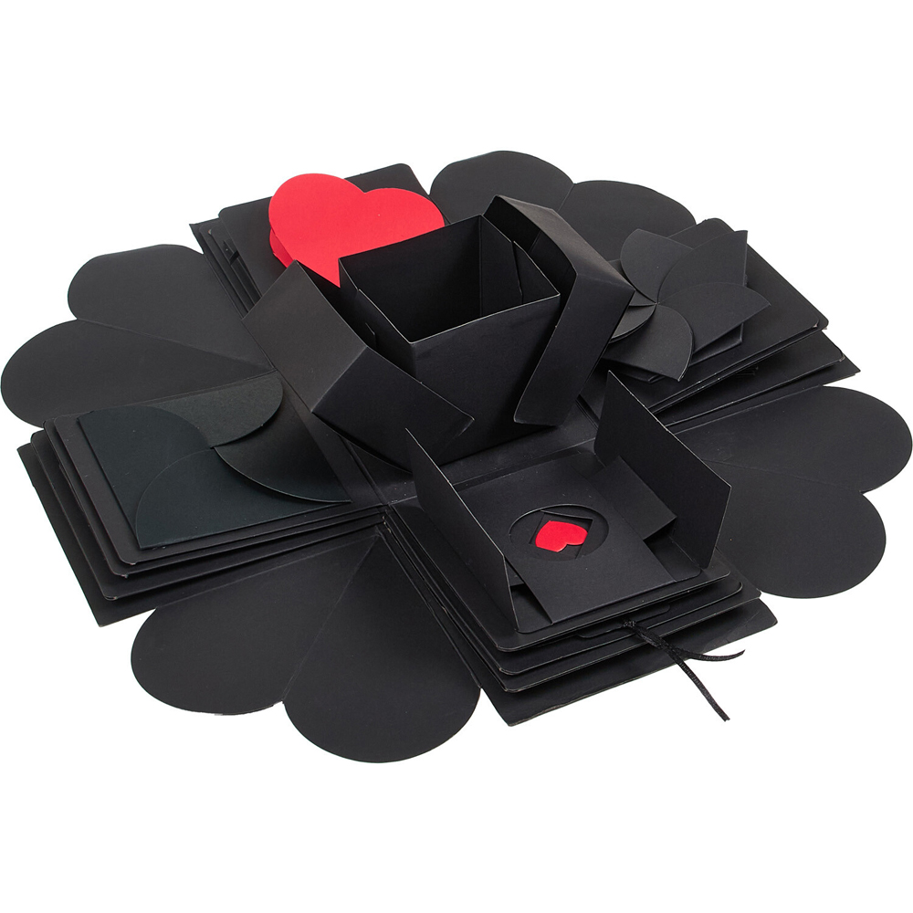 Do It Yourself Exploding Photo Gift Box Black Image 4