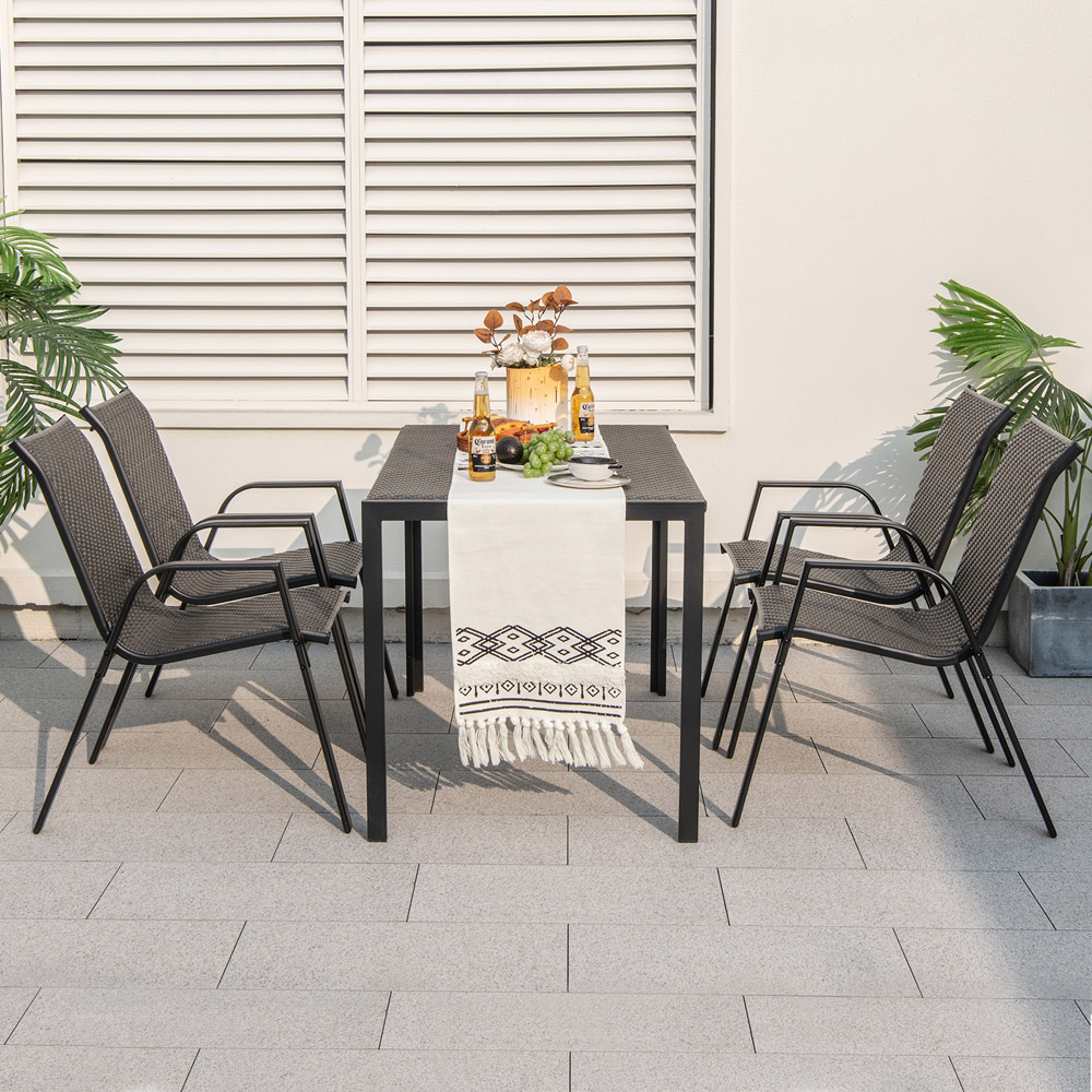 Costway 4 Seater Brown Rattan Patio Chair Image 3
