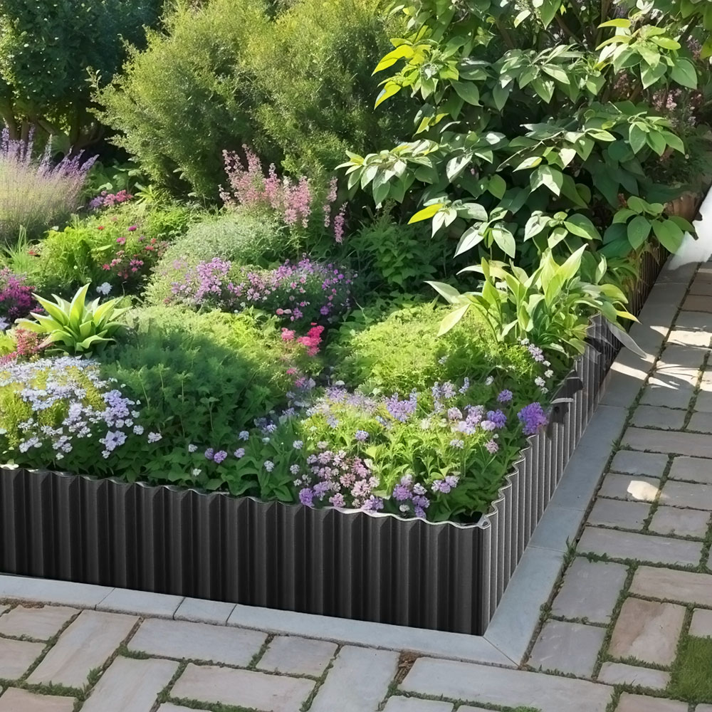 Living and Home Black Corrugated Metal Garden Edging 12m Image 7