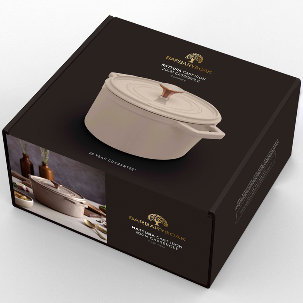 Barbary & Oak Nattura 20cm Cashmere Cast Iron Round Casserole Dish with Lid Image 6