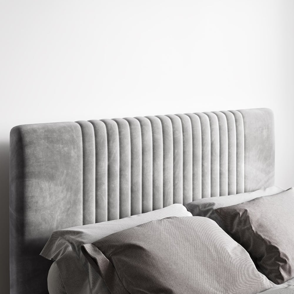 Flair Sonar King Size Silver Velvet Ottoman Bed Image 2