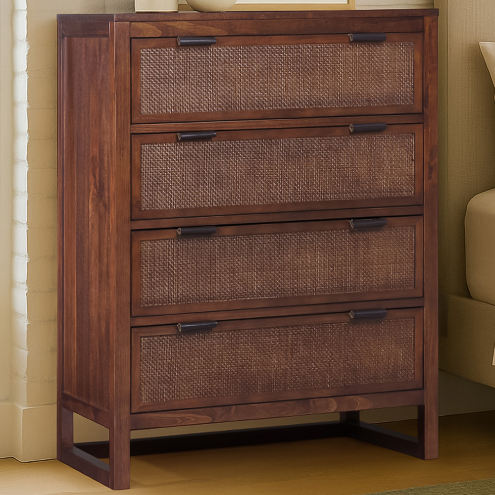 Teamson Home Hatteras 4 Drawer Walnut Dresser Image 1
