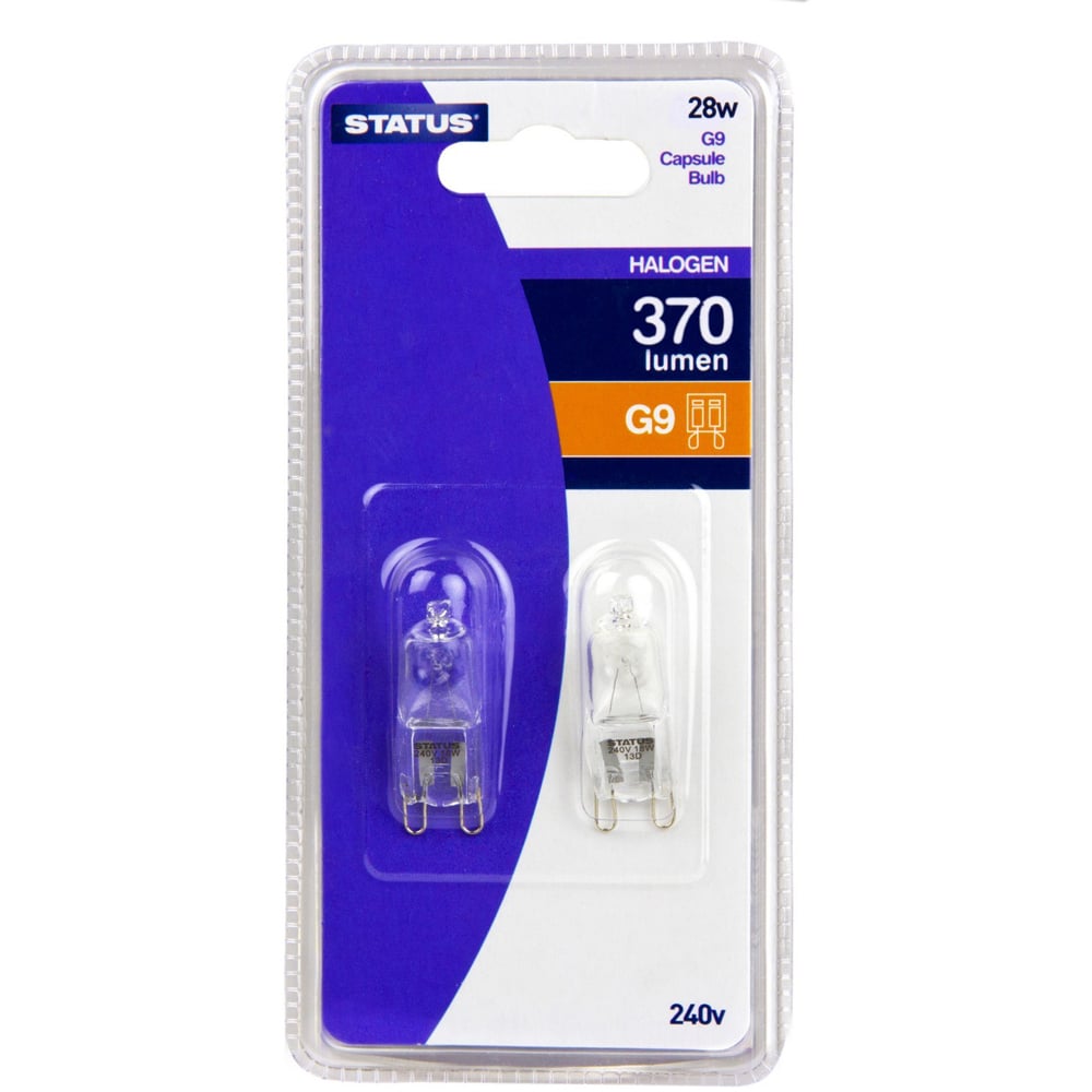 Status 2 Pack G9 28W Capsule Light Bulb Image 1
