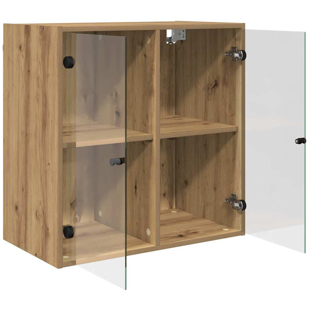 vidaXL 2 Glass Door Artisan Oak Wall Cabinet Image 5