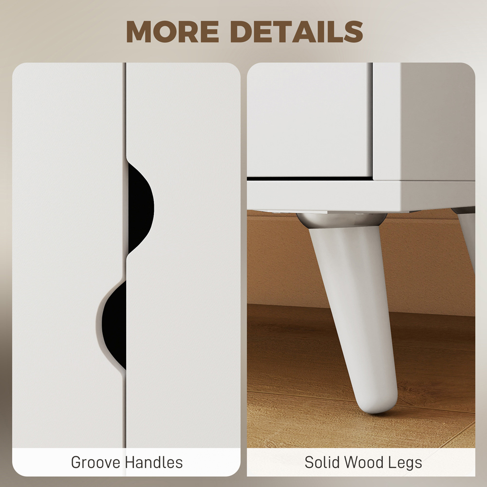 HOMCOM 2 Door 2 Drawer White Wardrobe Image 6