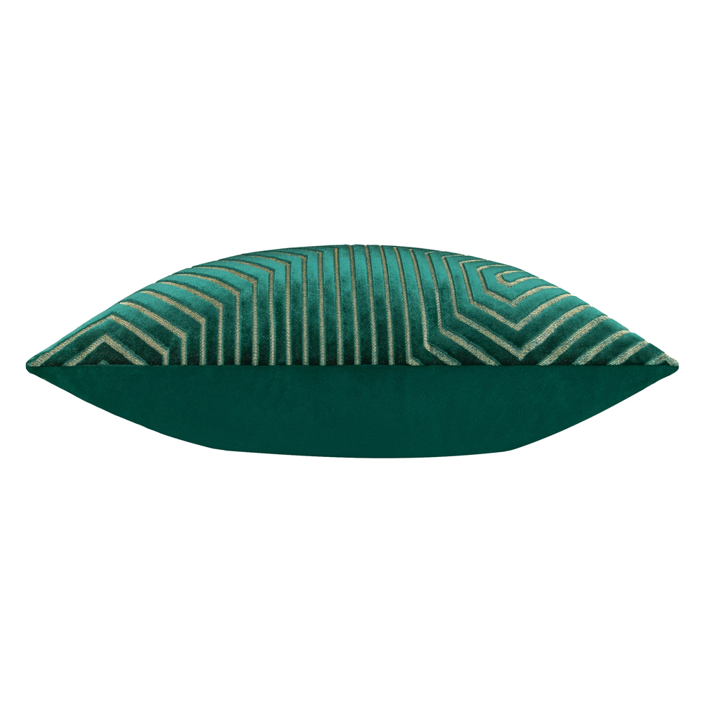 Paoletti Evoke Emerald Cut Velvet Cushion 55 x 55cm Image 4