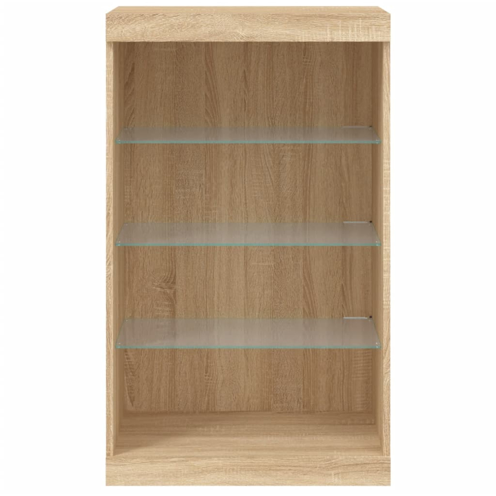 vidaXL 4 Shelf Sonoma Oak LED Sideboard Image 5