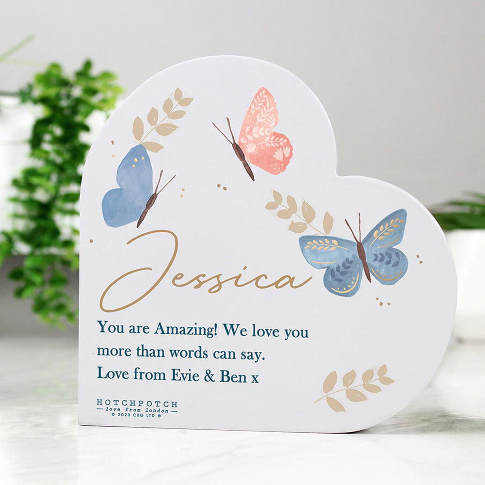 Personalised Memento Personalised Hotchpotch Butterfly Heart Ornament Image 3