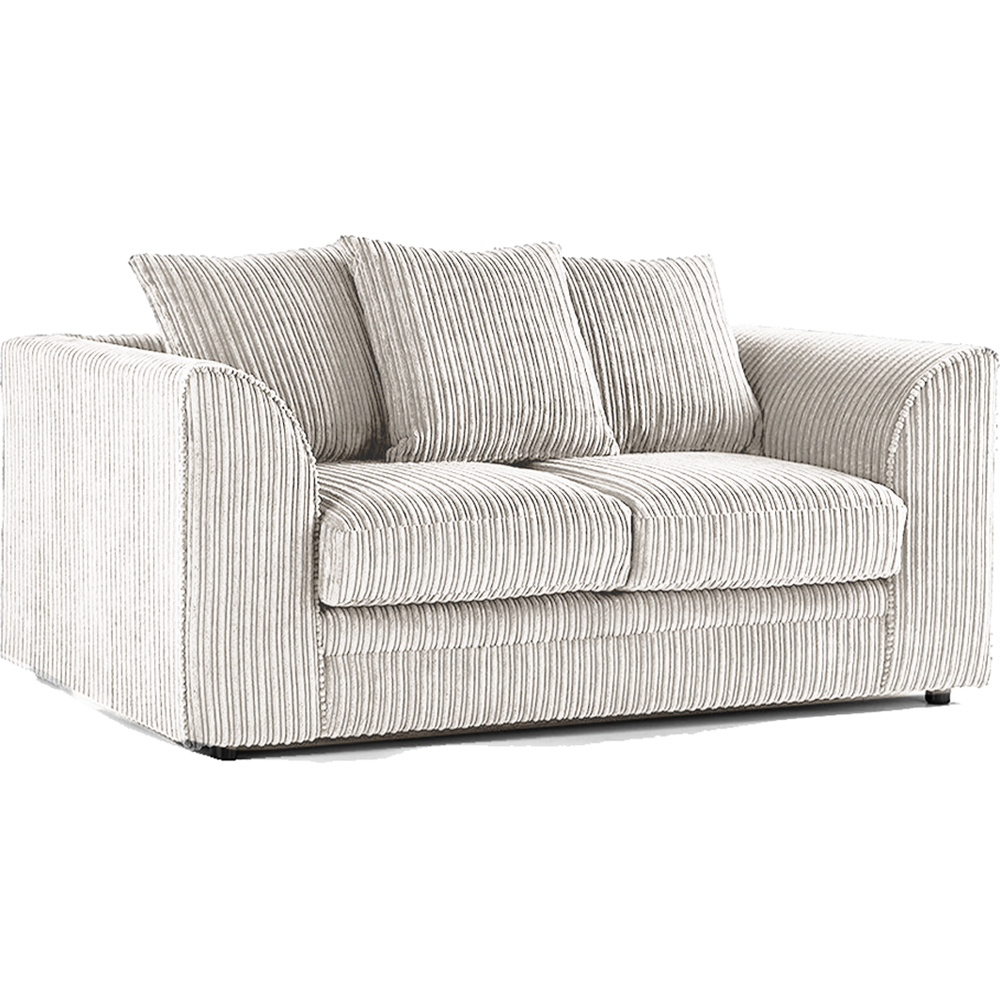 Luxor 2 Seater Silver Jumbo Cord Scatter Back Sofa Image 2