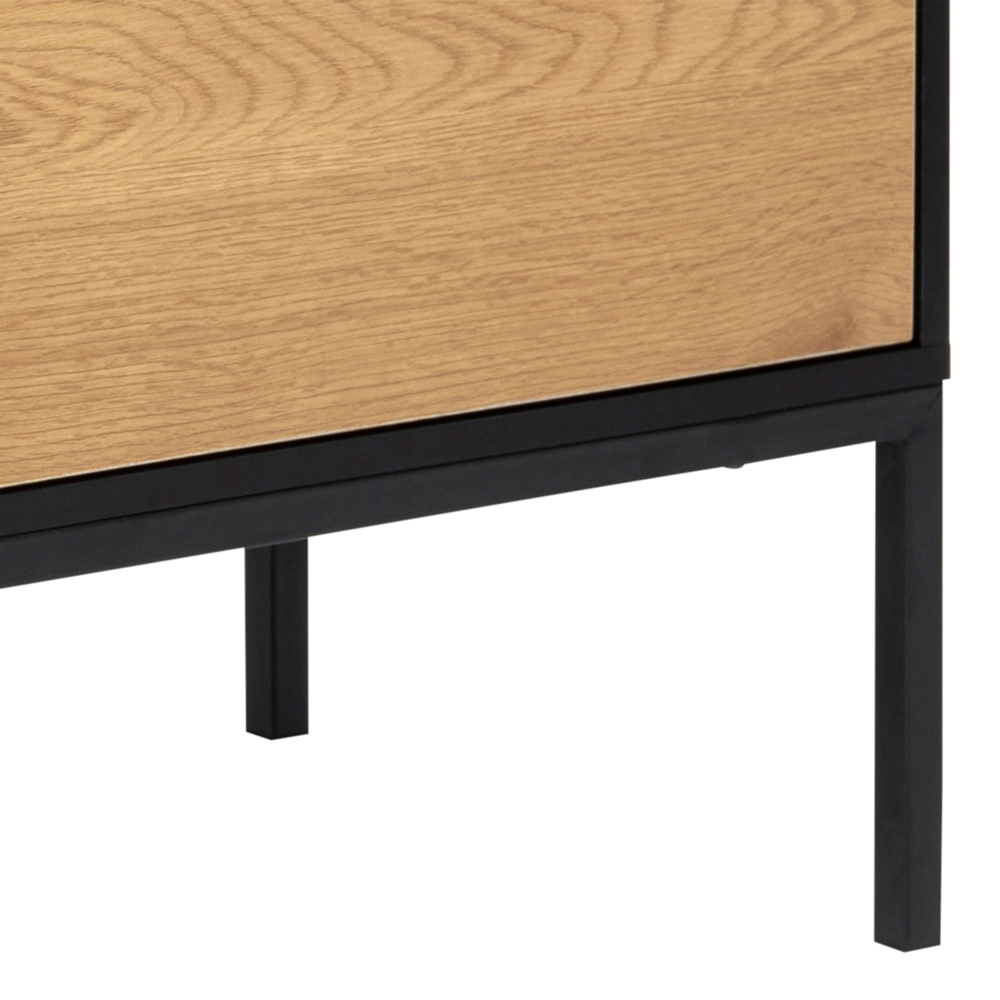 Florence Seaford Single Door 3 Drawer Black and Oak Small Sideboard Image 7