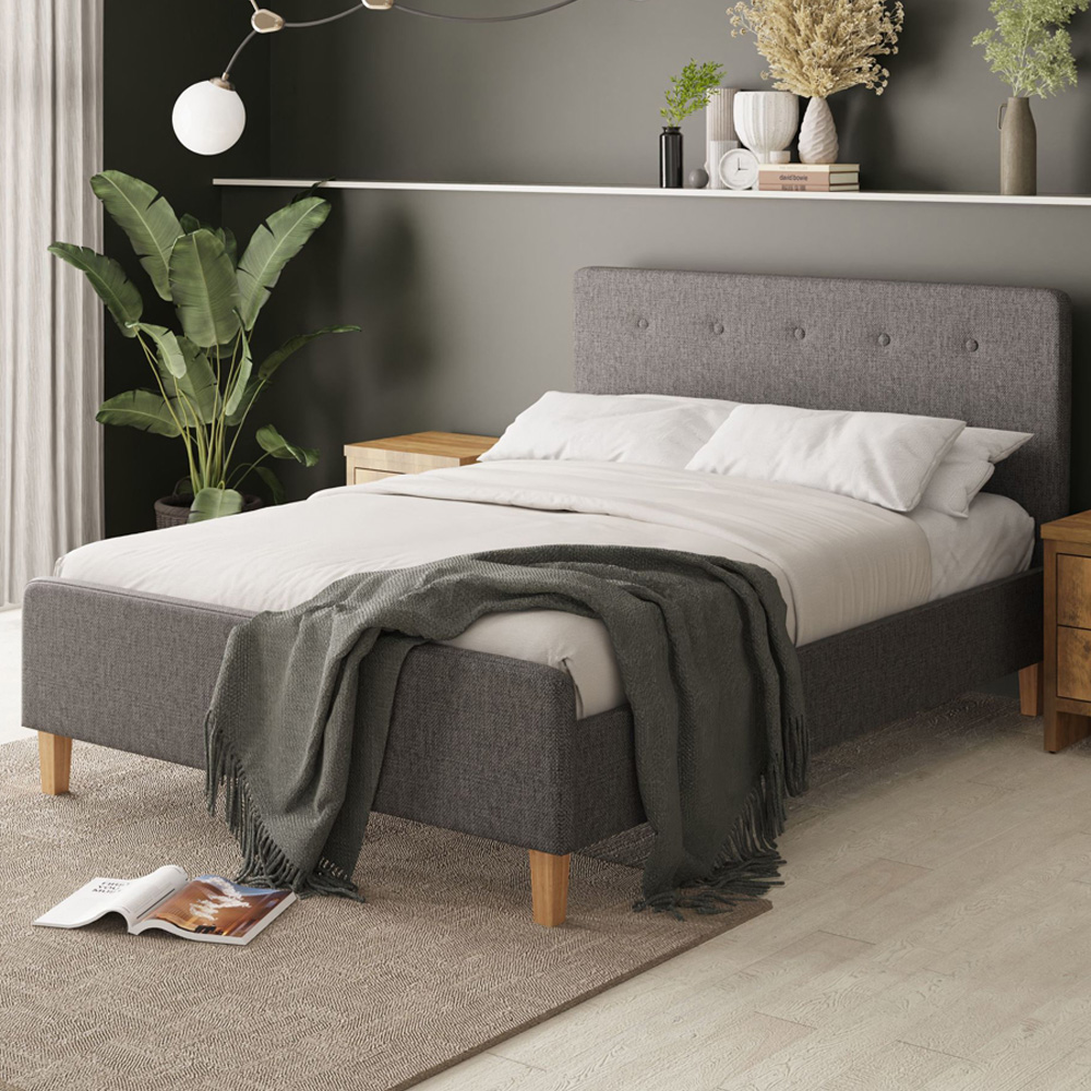 Ashbourne Bed Frame 135cm Grey Image 1