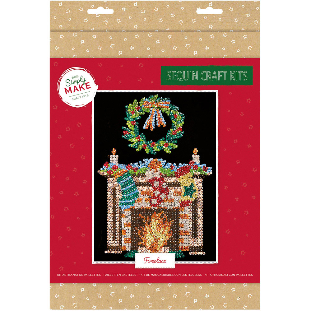Simply Make Fireplace Christmas Sequin Craft Kit Image 4