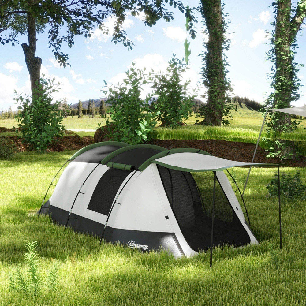 Outsunny 3-4 Person Waterproof Tunnel Camping Tent Green Image 2