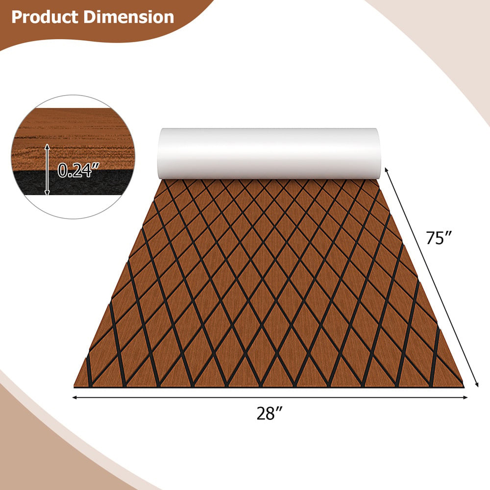 Costway Brown Waterproof Boat Decking Sheet Image 9
