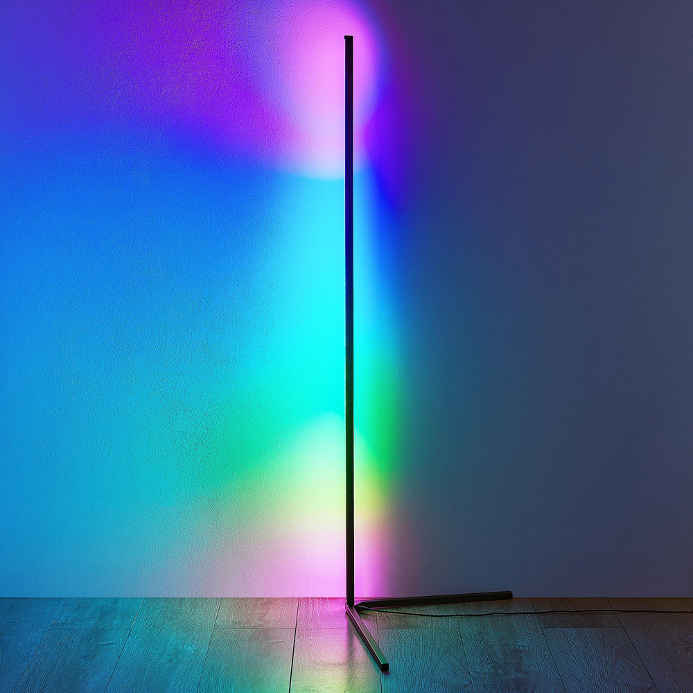 TRIO Level Black Integrated LED Corner Floor Lamp Image 3