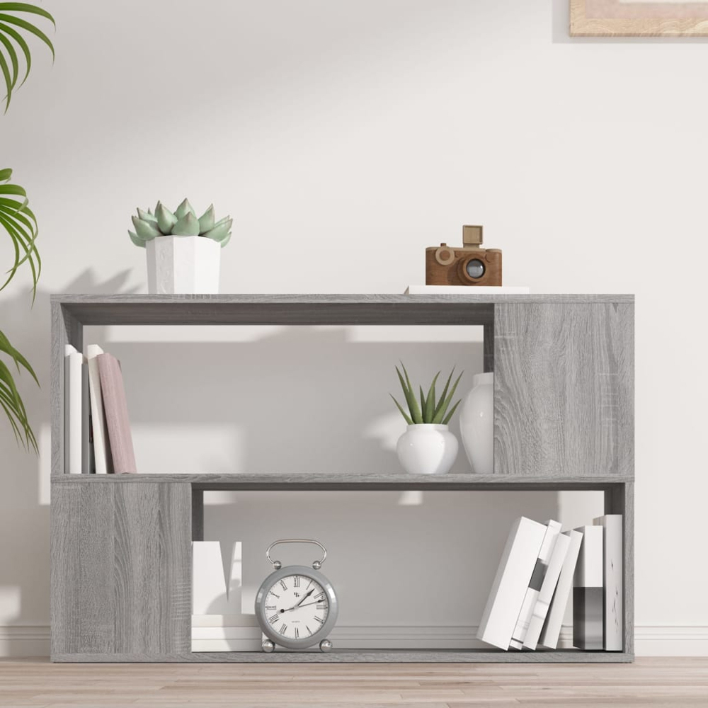 vidaXL 2 Shelf Grey Sonoma Oak Bookcase Image 6