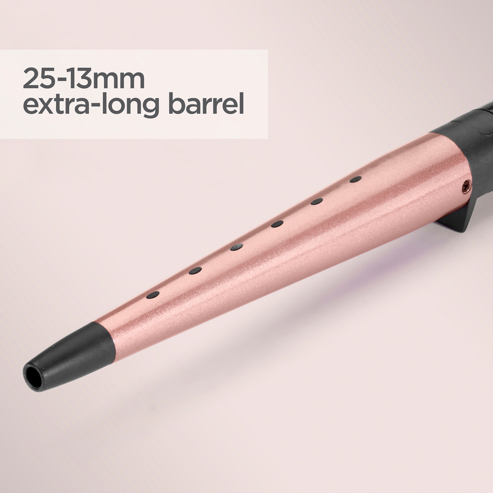 BaByliss Rose Quartz Ceramic Conical Curling Wand Image 5