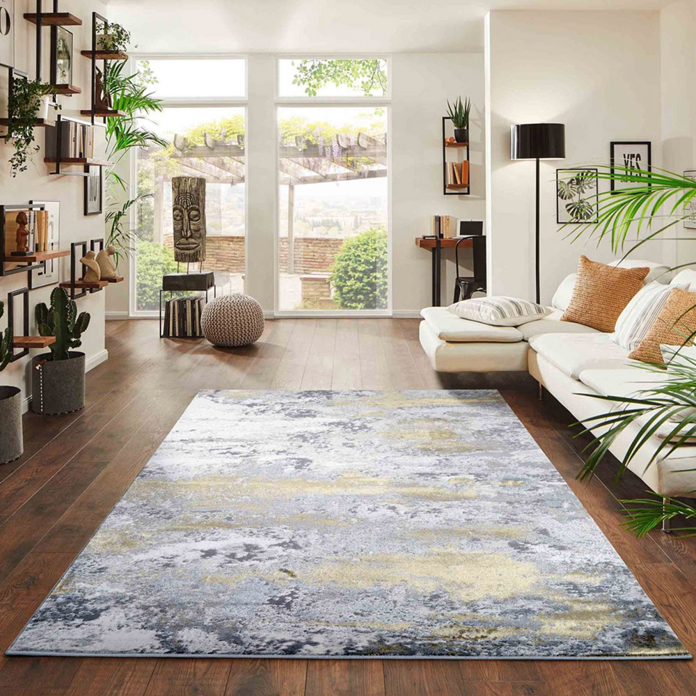 Desire Rugs Onyx Gold Living Room Abstract Area Rug 120 x 170cm Image 2