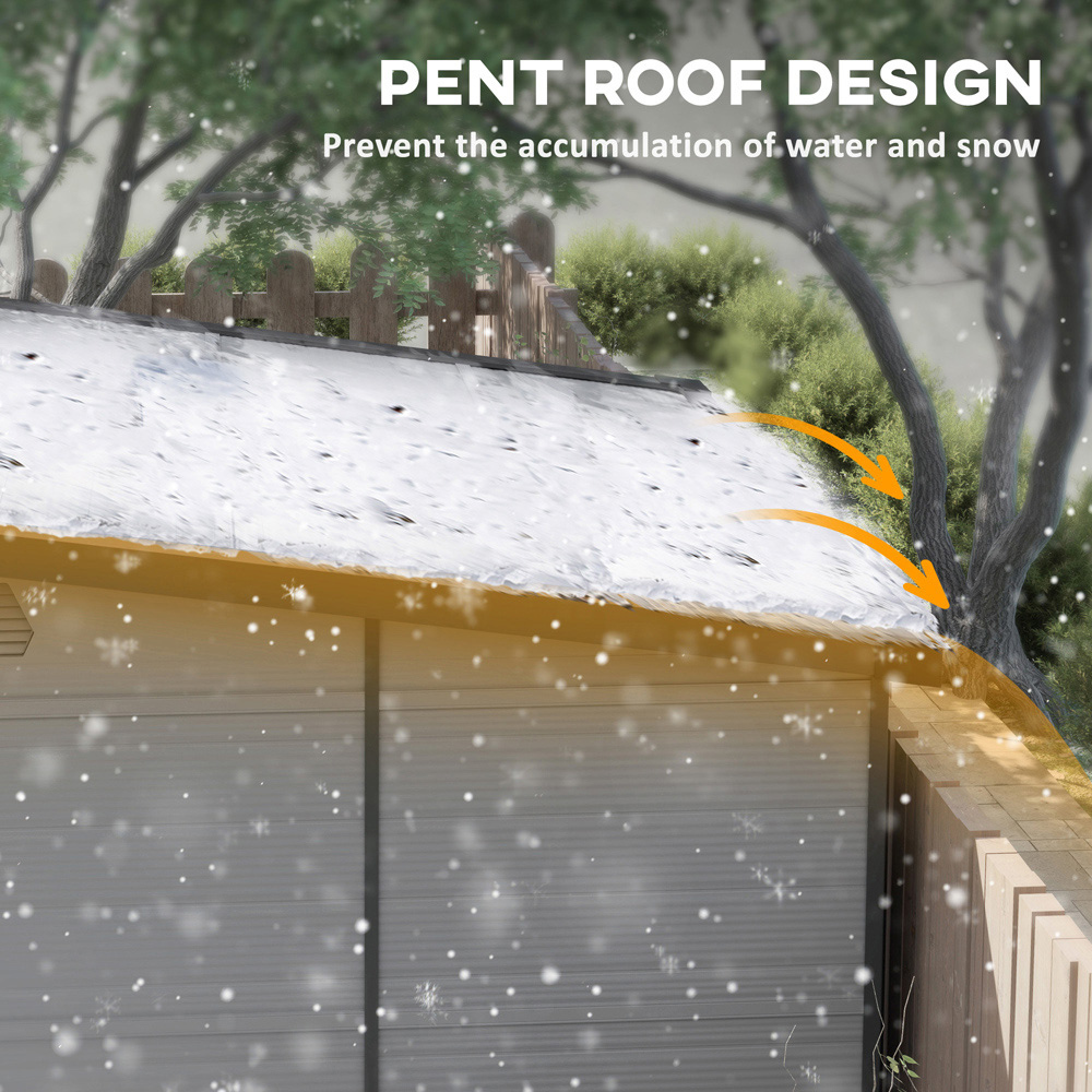 Outsunny 6 x 6ft Light Grey Plastic Garden Shed Image 6